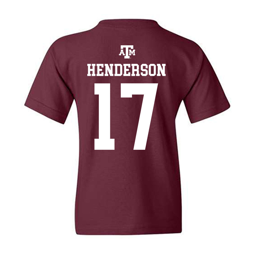 Texas A&M - NCAA Football : Ryan Henderson - Maroon Out 2026 Youth T-Shirt-1