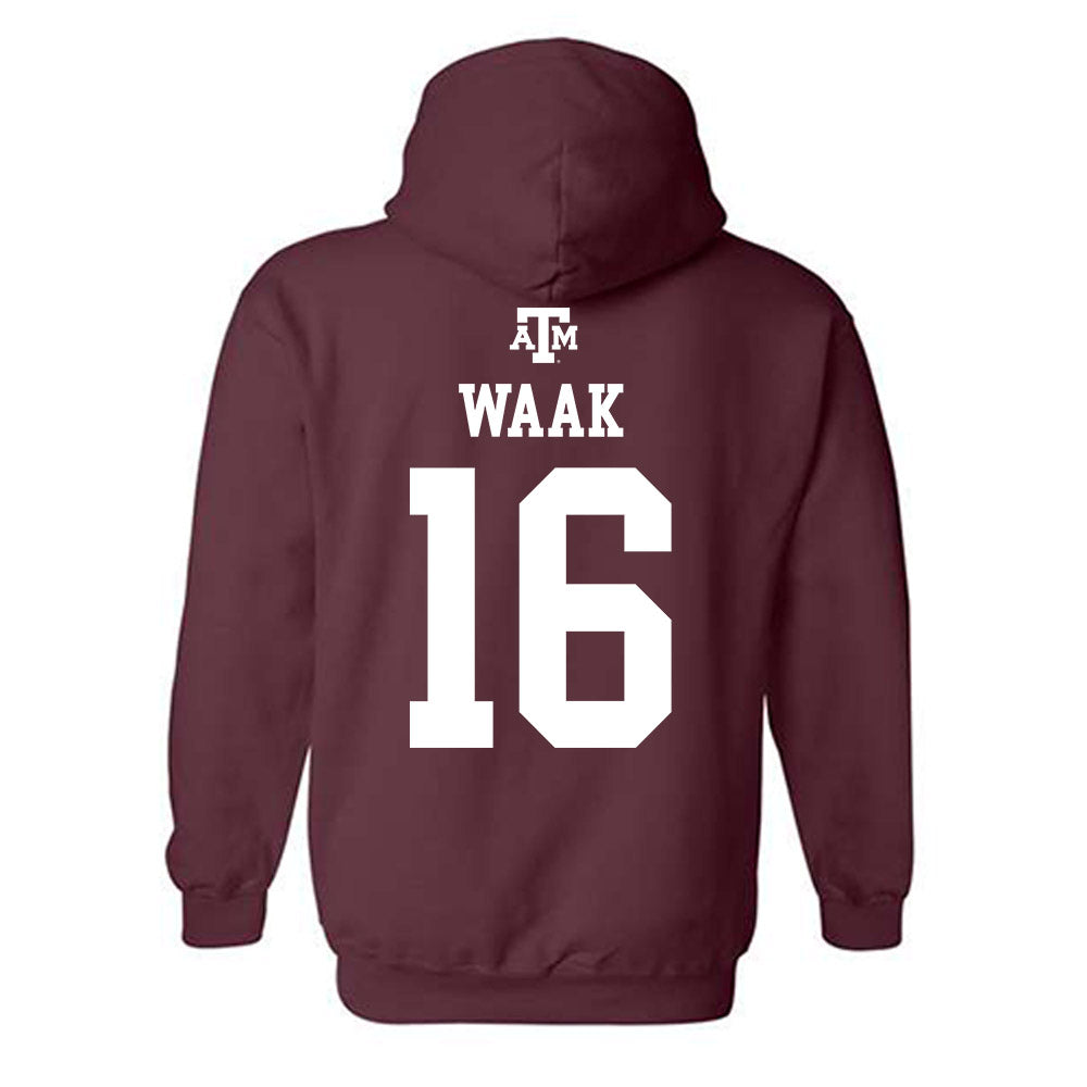 Texas A&M - NCAA Women's Volleyball : Maddie Waak - Maroon Out 2026 Hooded Sweatshirt-1