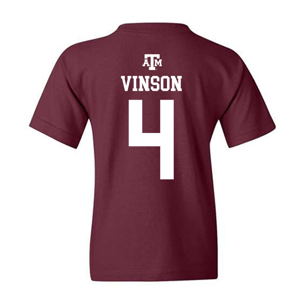 Texas A&M - NCAA Men's Basketball : Jamie Vinson - Maroon Out 2026 Youth T-Shirt-1