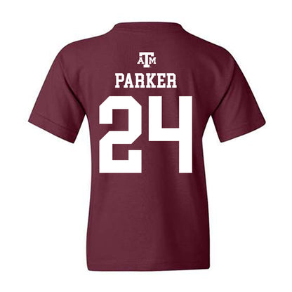 Texas A&M - NCAA Women's Basketball : Emerald Parker - Maroon Out 2026 Youth T-Shirt-1