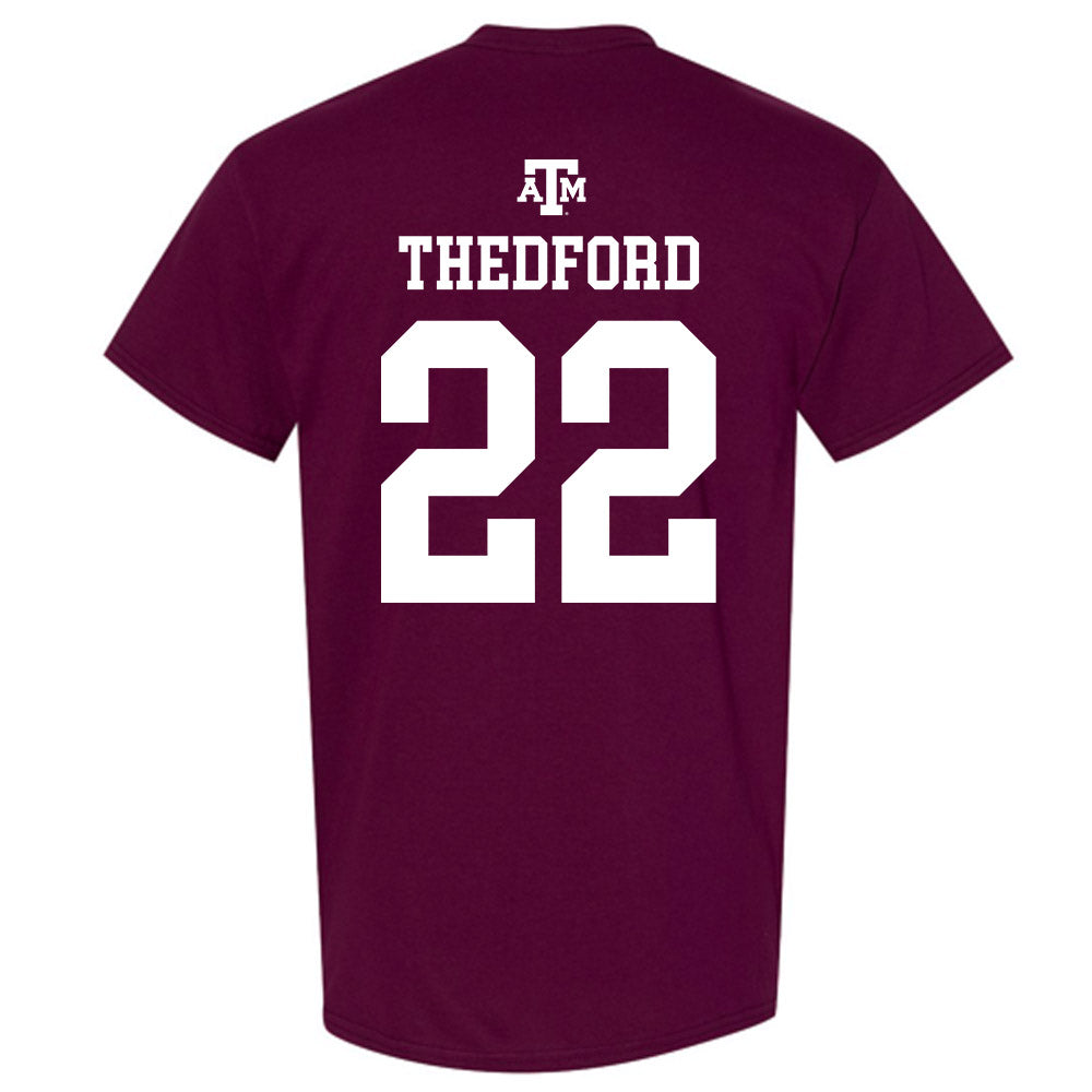 Texas A&M - NCAA Women's Volleyball : Jenna Thedford - Maroon Out 2026 T-Shirt-1
