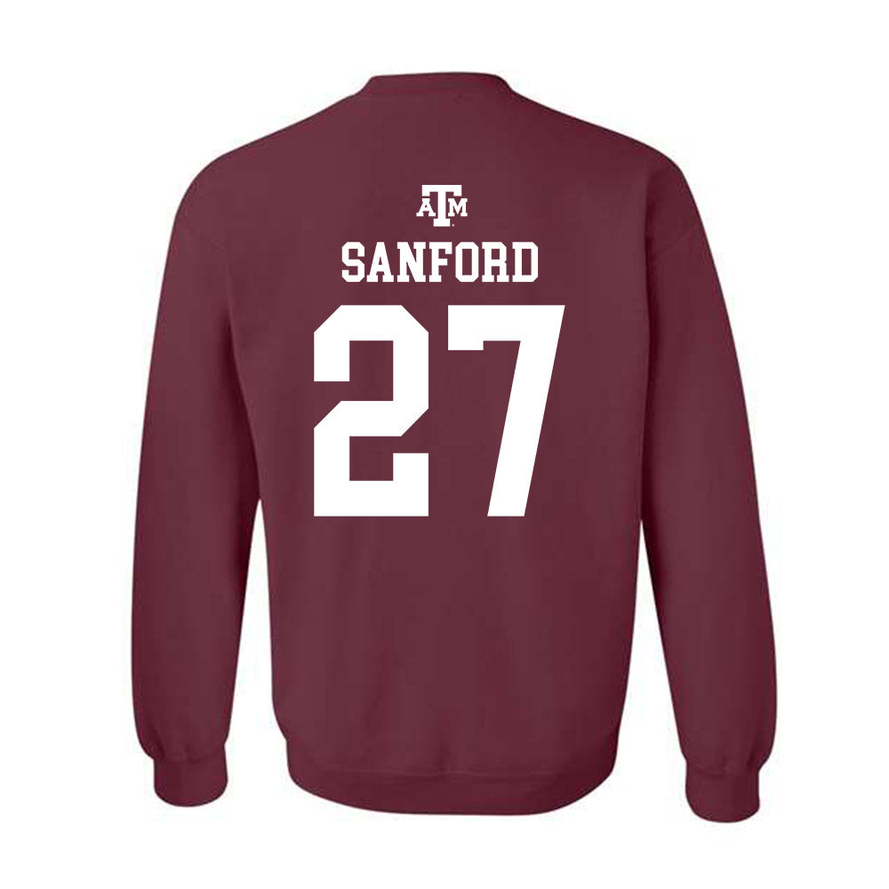 Texas A&M - NCAA Football : Daymion Sanford - Maroon Out 2026 Crewneck Sweatshirt-1
