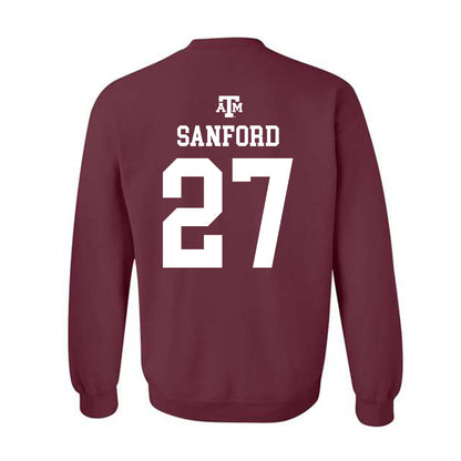 Texas A&M - NCAA Football : Daymion Sanford - Maroon Out 2026 Crewneck Sweatshirt-1