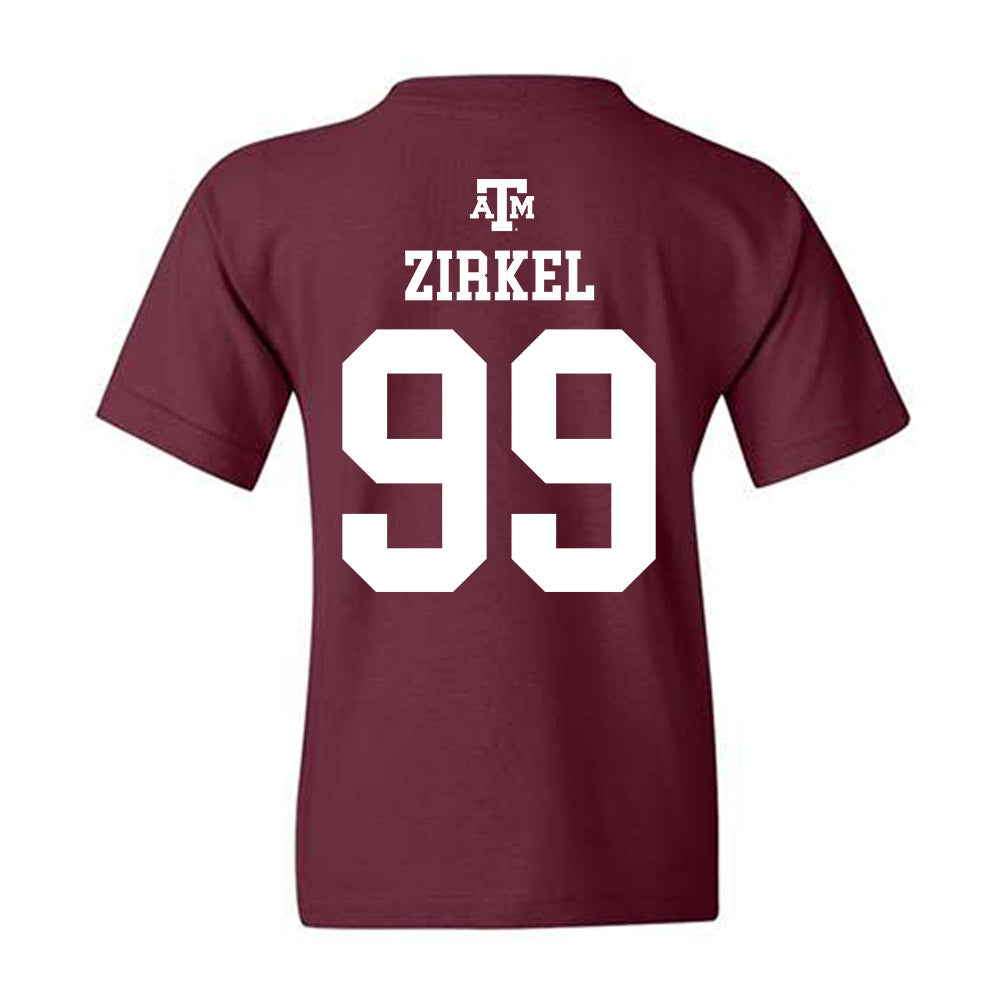 Texas A&M - NCAA Football : Jared Zirkel - Maroon Out 2026 Youth T-Shirt-1