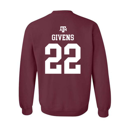 Texas A&M - NCAA Football : Tristian Givens - Maroon Out 2026 Crewneck Sweatshirt-1