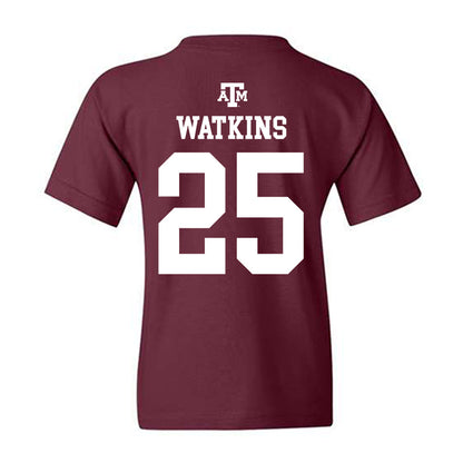 Texas A&M - NCAA Football : Tamarion Watkins - Maroon Out 2026 Youth T-Shirt-1