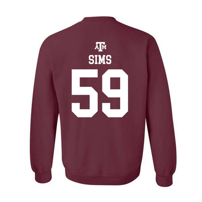 Texas A&M - NCAA Football : Chace Sims - Maroon Out 2026 Crewneck Sweatshirt-1