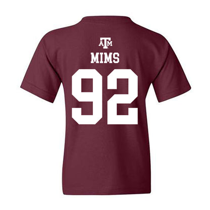 Texas A&M - NCAA Football : CJ Mims - Maroon Out 2026 Youth T-Shirt-1