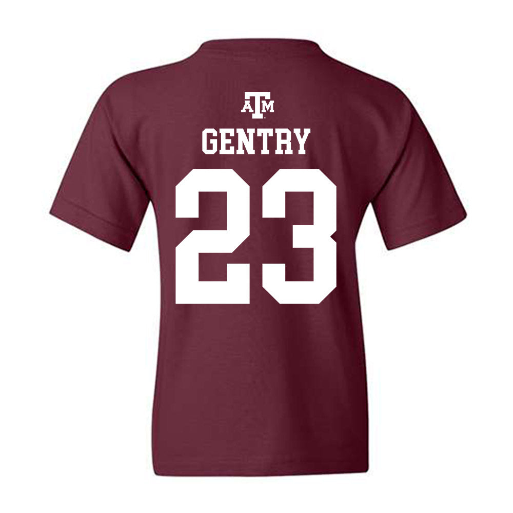 Texas A&M - NCAA Women's Basketball : Gianna Gentry - Maroon Out 2026 Youth T-Shirt-1