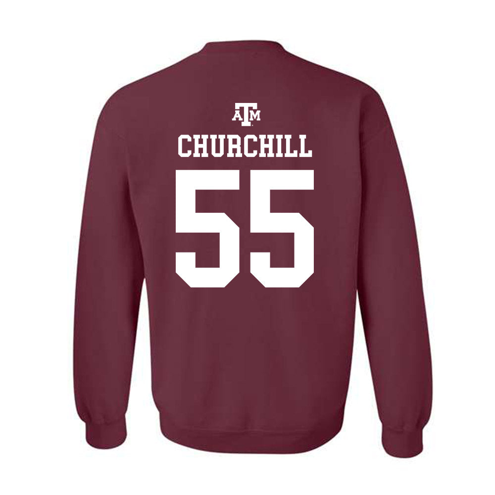 Texas A&M - NCAA Women's Soccer : Ireland Churchill - Maroon Out 2026 Crewneck Sweatshirt-1