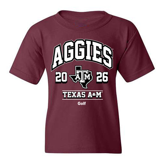 Texas A&M - NCAA Women's Golf : Emerie Schartz - Maroon Out 2026 Youth T-Shirt-0
