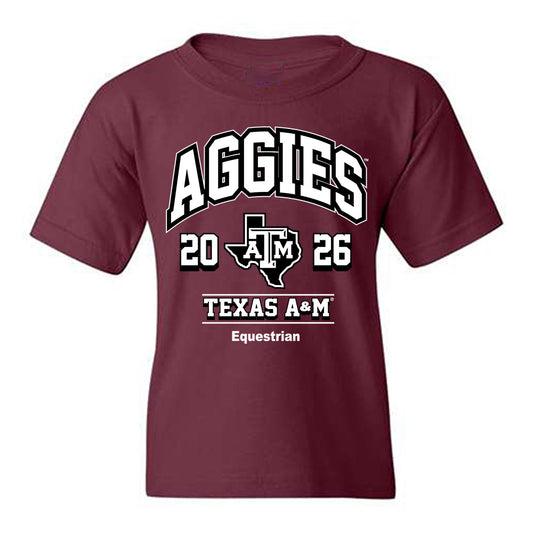 Texas A&M - NCAA Equestrian : Kendall Dirksen - Maroon Out 2026 Youth T-Shirt-0