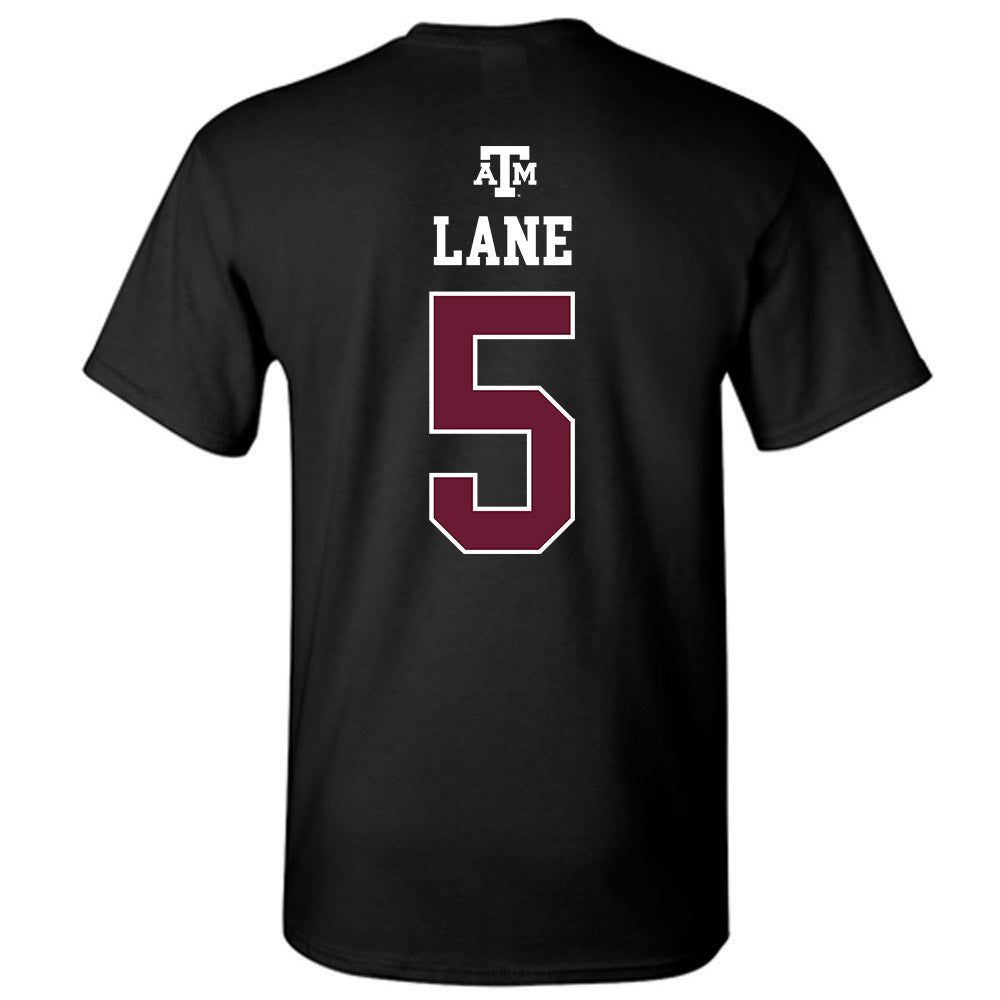Texas A&M - NCAA Men's Basketball : Jacari Lane - Black Out 2026 T-Shirt-1