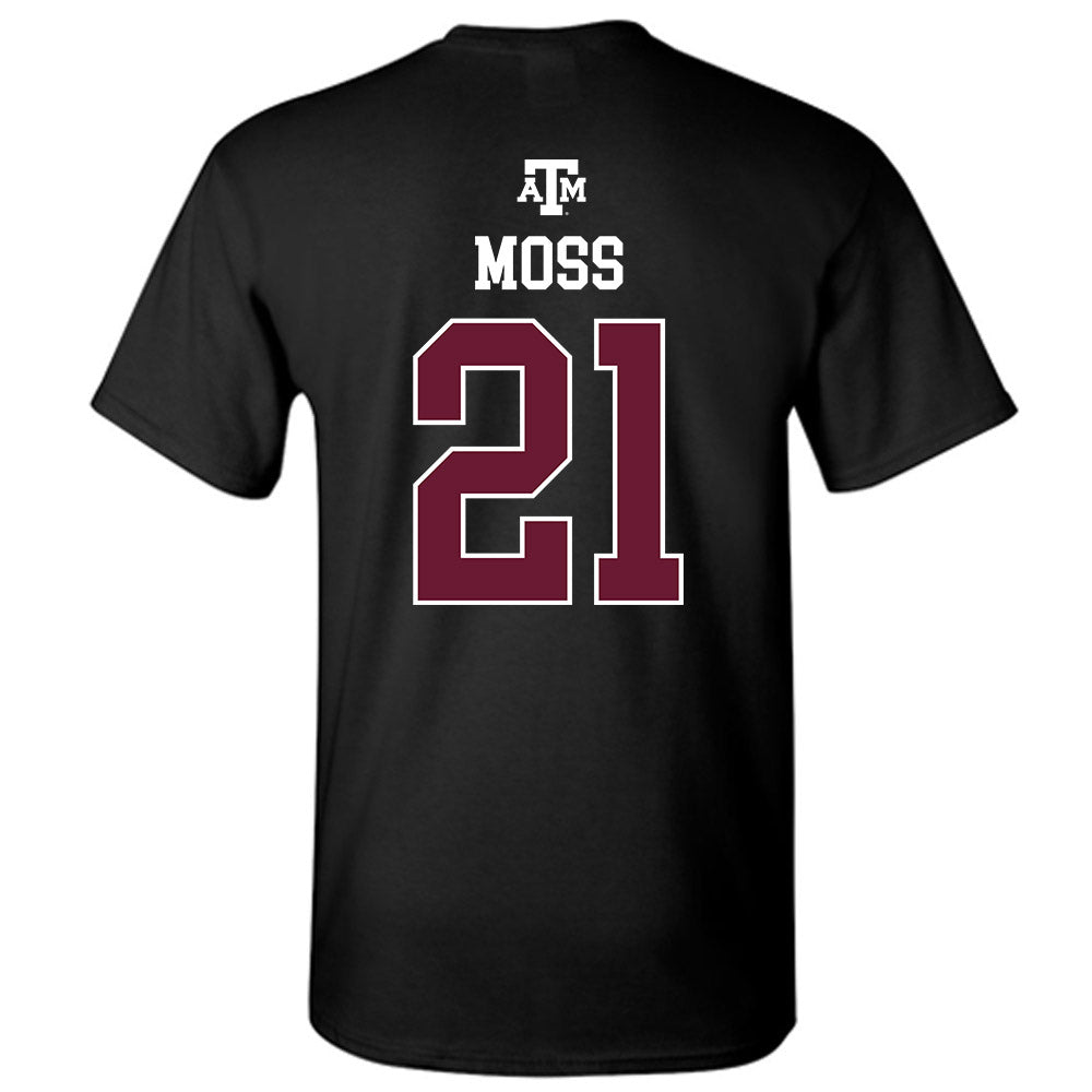 Texas A&M - NCAA Baseball : Weston Moss - Black Out 2026 T-Shirt-1