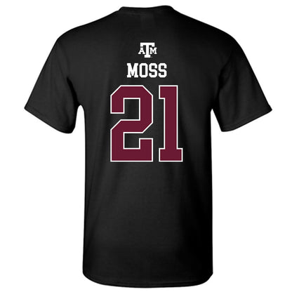 Texas A&M - NCAA Baseball : Weston Moss - Black Out 2026 T-Shirt-1