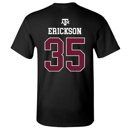 Texas A&M - NCAA Baseball : Sam Erickson - Black Out 2026 T-Shirt-1