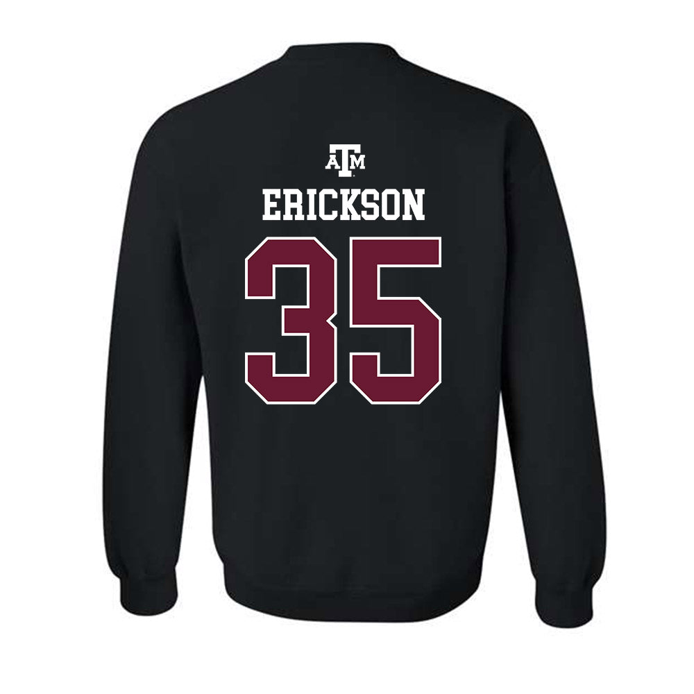 Texas A&M - NCAA Baseball : Sam Erickson - Black Out 2026 Crewneck Sweatshirt-1