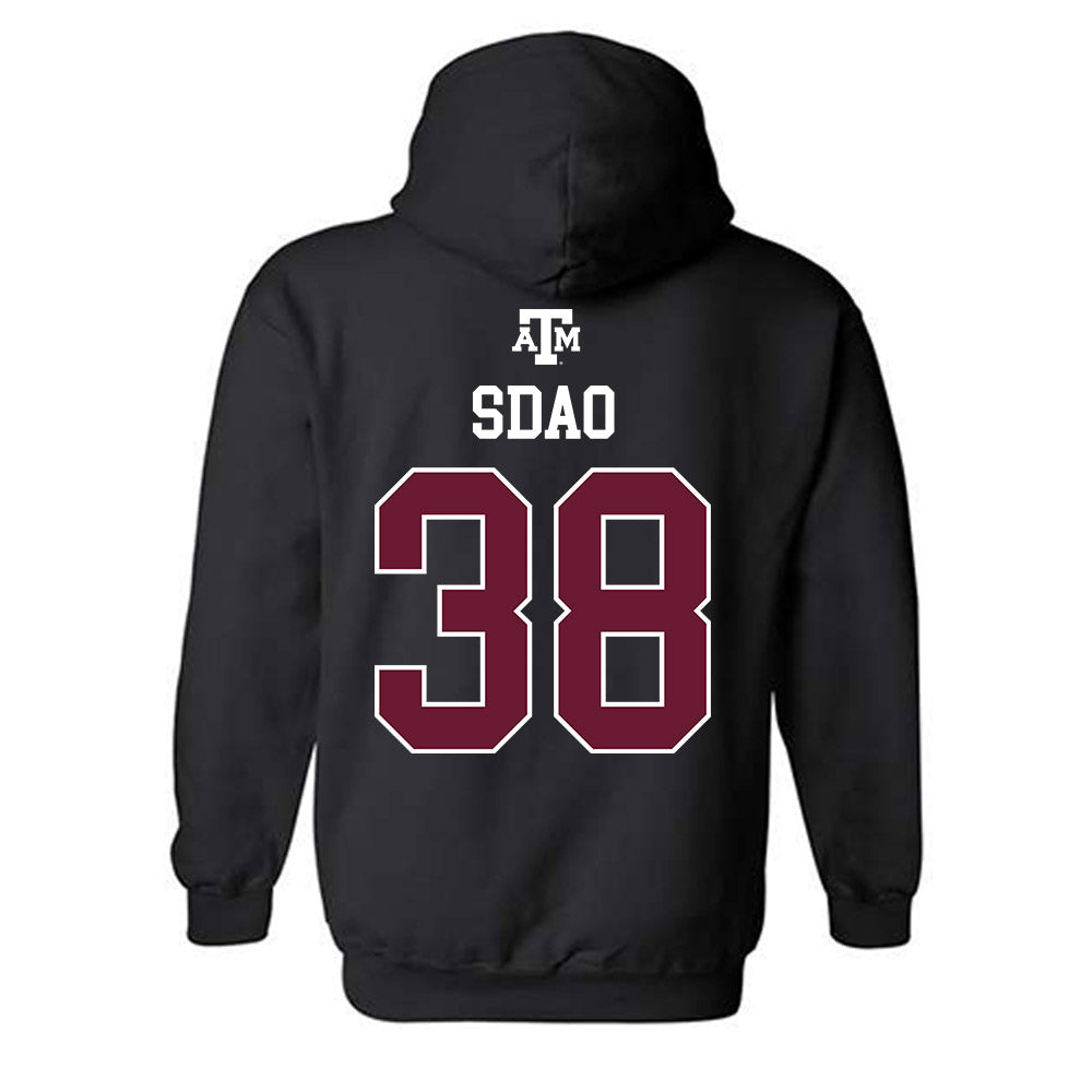 Texas A&M - NCAA Baseball : Shane Sdao - Black Out 2026 Hooded Sweatshirt-1