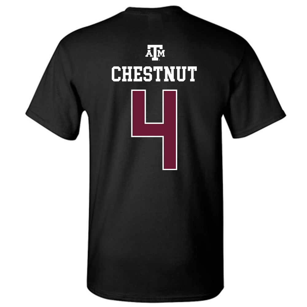 Texas A&M - NCAA Baseball : Travis Chestnut - Black Out 2026 T-Shirt-1