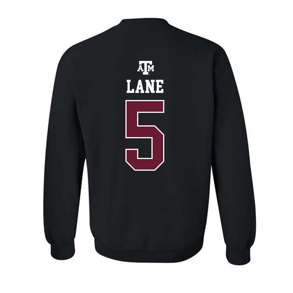 Texas A&M - NCAA Men's Basketball : Jacari Lane - Black Out 2026 Crewneck Sweatshirt-1