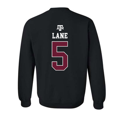 Texas A&M - NCAA Men's Basketball : Jacari Lane - Black Out 2026 Crewneck Sweatshirt-1
