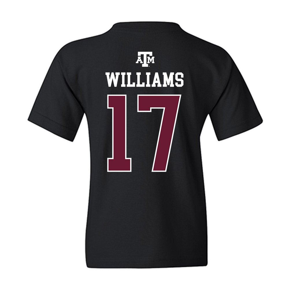 Texas A&M - NCAA Football : Madden Williams - Black Out 2026 Youth T-Shirt-1