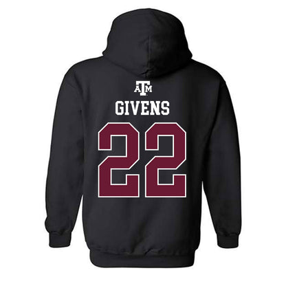 Texas A&M - NCAA Football : Tristian Givens - Black Out 2026 Hooded Sweatshirt-1