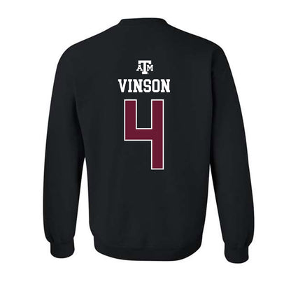 Texas A&M - NCAA Men's Basketball : Jamie Vinson - Black Out 2026 Crewneck Sweatshirt-1