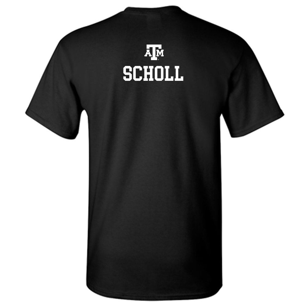 Texas A&M - NCAA Men's Swimming & Diving : Ben Scholl - Black Out 2026 T-Shirt-1