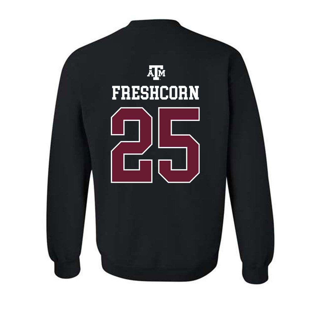 Texas A&M - NCAA Baseball : Clayton Freshcorn - Black Out 2026 Crewneck Sweatshirt-1
