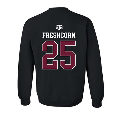 Texas A&M - NCAA Baseball : Clayton Freshcorn - Black Out 2026 Crewneck Sweatshirt-1