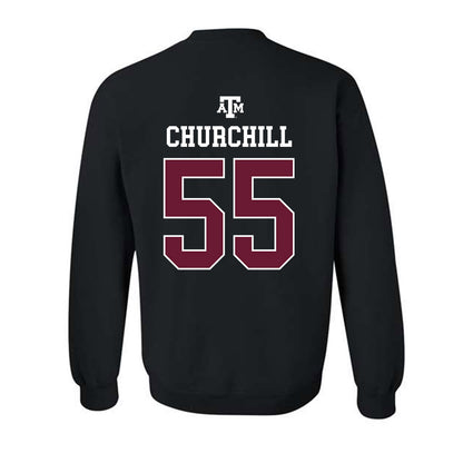 Texas A&M - NCAA Women's Soccer : Ireland Churchill - Black Out 2026 Crewneck Sweatshirt-1
