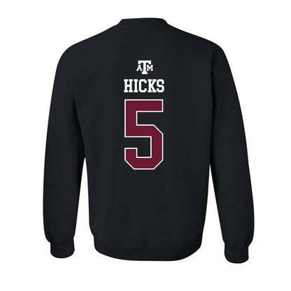 Texas A&M - NCAA Football : DJ Hicks - Black Out 2026 Crewneck Sweatshirt-1