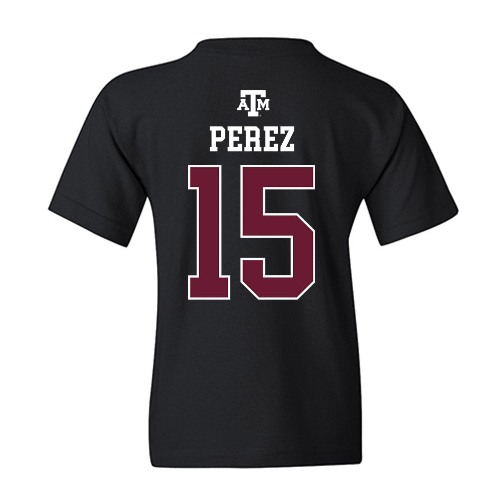 Texas A&M - NCAA Softball : Larisa Perez - Black Out 2026 Youth T-Shirt-1
