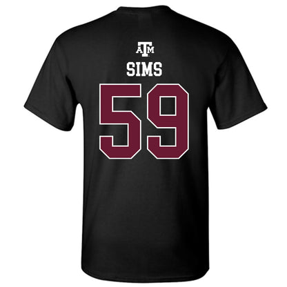 Texas A&M - NCAA Football : Chace Sims - Black Out 2026 T-Shirt-1
