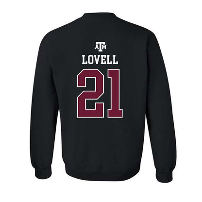 Texas A&M - NCAA Softball : Scout Lovell - Black Out 2026 Crewneck Sweatshirt-1