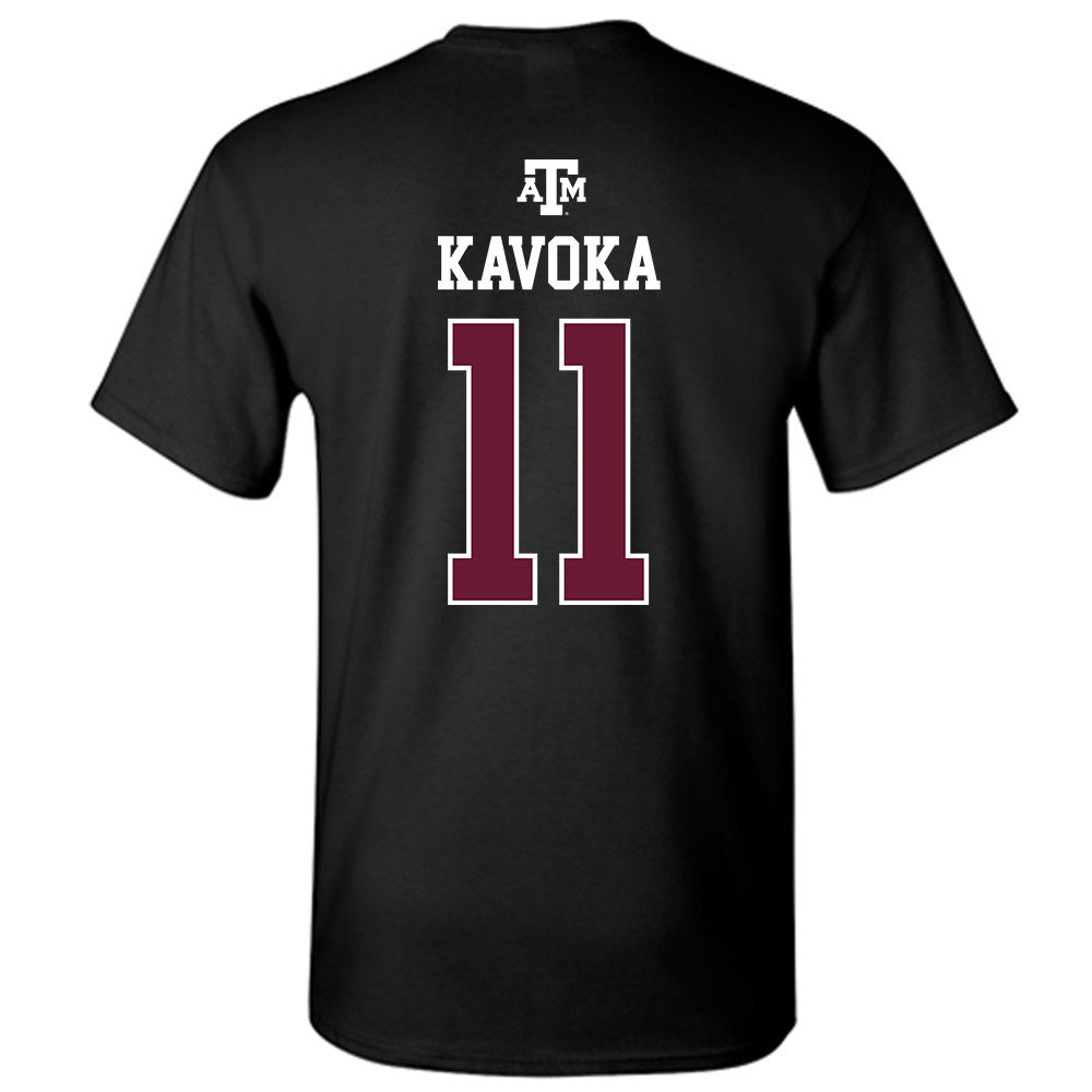 Texas A&M - NCAA Women's Basketball : Talia Kavoka - Black Out 2026 T-Shirt-1