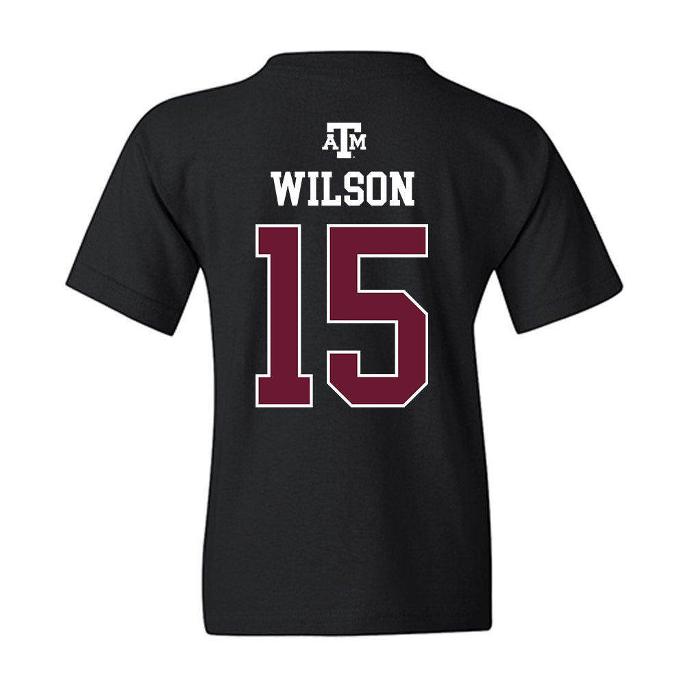 Texas A&M - NCAA Football : Tylan Wilson - Black Out 2026 Youth T-Shirt-1