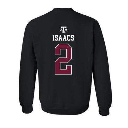 Texas A&M - NCAA Men's Basketball : Pop Isaacs - Black Out 2026 Crewneck Sweatshirt-1
