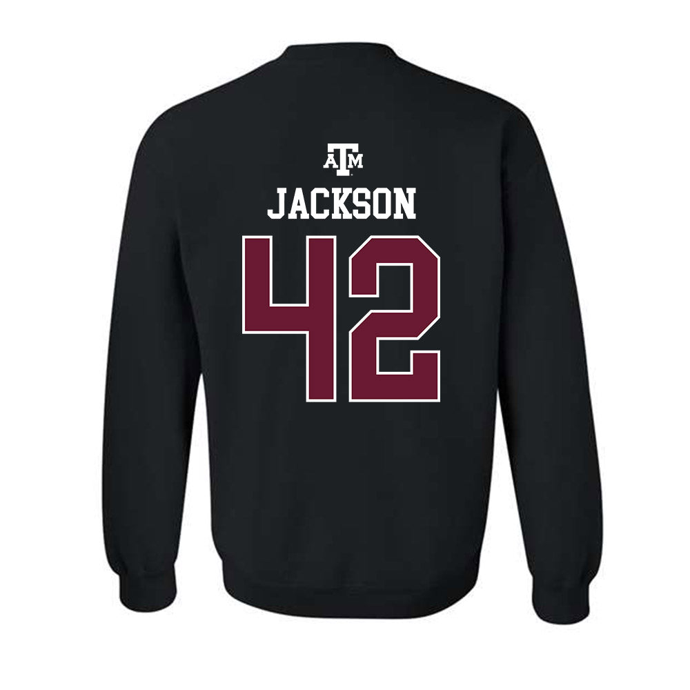 Texas A&M - NCAA Football : Kendall Jackson - Black Out 2026 Crewneck Sweatshirt-1