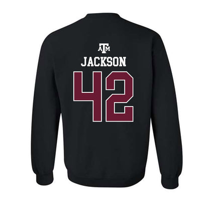 Texas A&M - NCAA Football : Kendall Jackson - Black Out 2026 Crewneck Sweatshirt-1