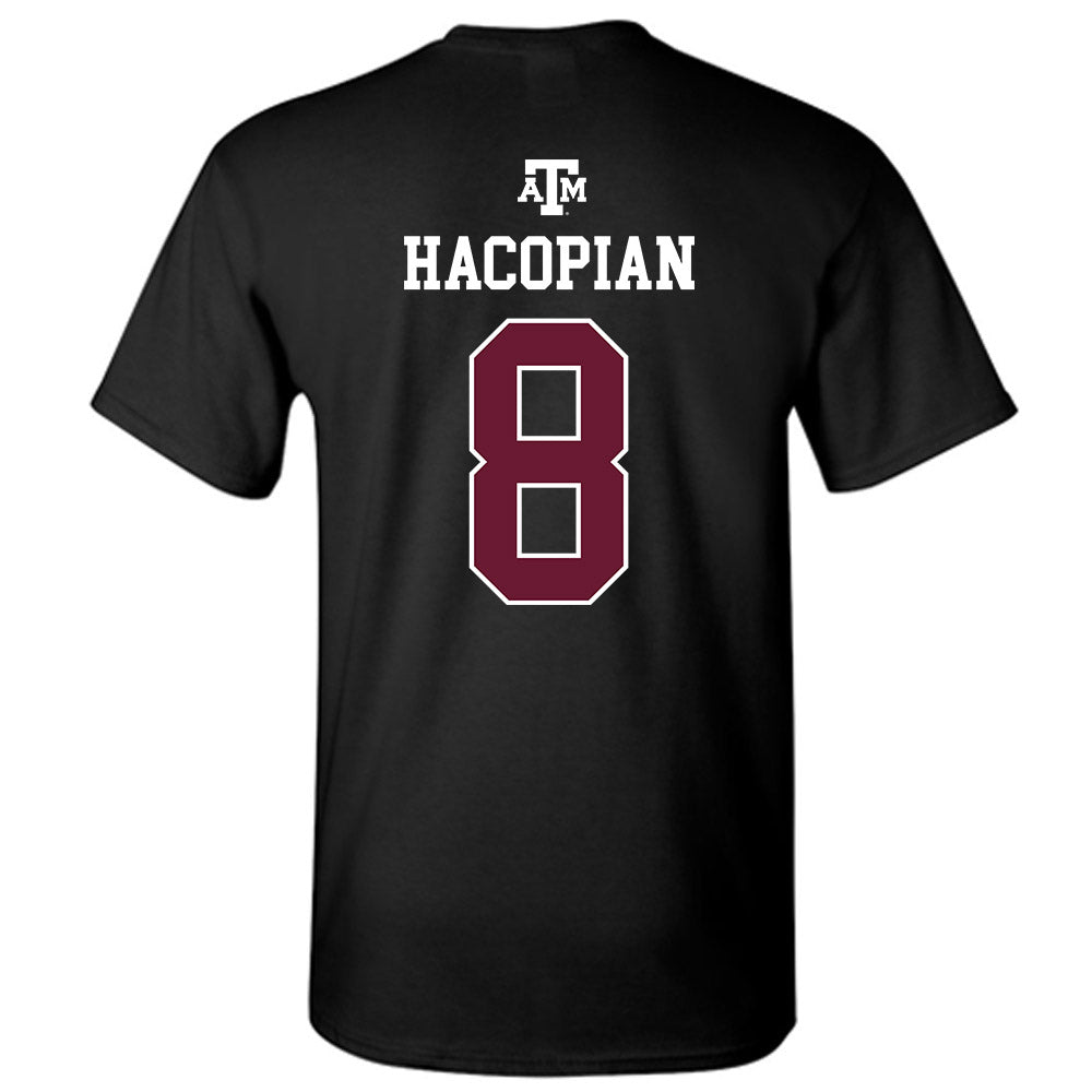 Texas A&M - NCAA Baseball : Christopher Hacopian - Black Out 2026 T-Shirt-1
