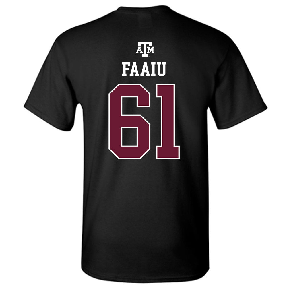 Texas A&M - NCAA Football : Kolinu'u Faaiu - Black Out 2026 T-Shirt-1
