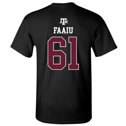 Texas A&M - NCAA Football : Kolinu'u Faaiu - Black Out 2026 T-Shirt-1