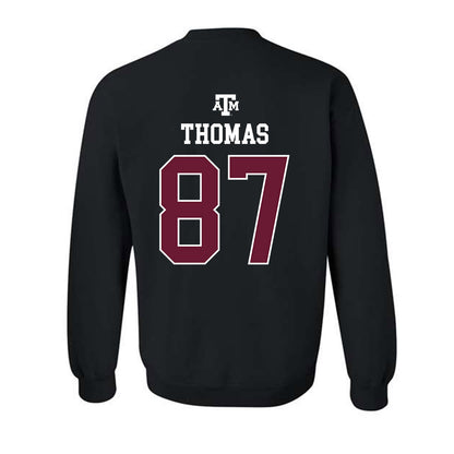 Texas A&M - NCAA Football : Houston Thomas - Black Out 2026 Crewneck Sweatshirt-1