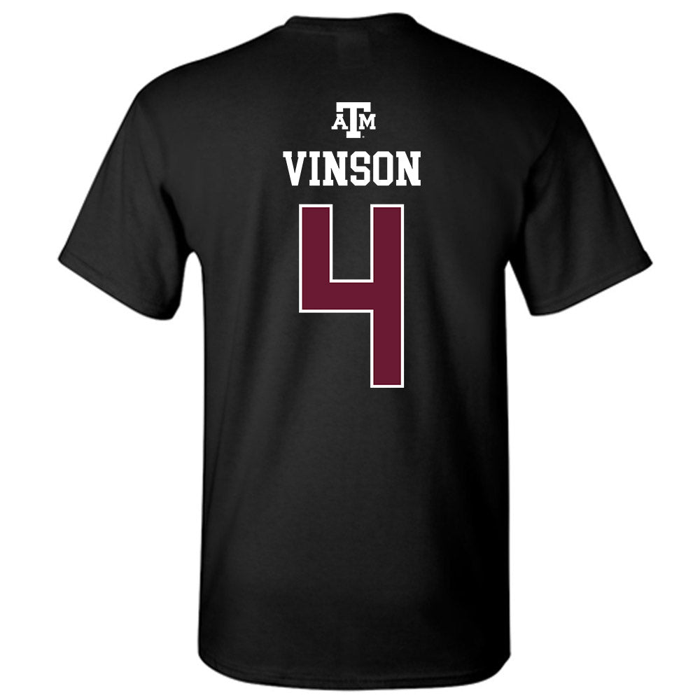 Texas A&M - NCAA Men's Basketball : Jamie Vinson - Black Out 2026 T-Shirt-1