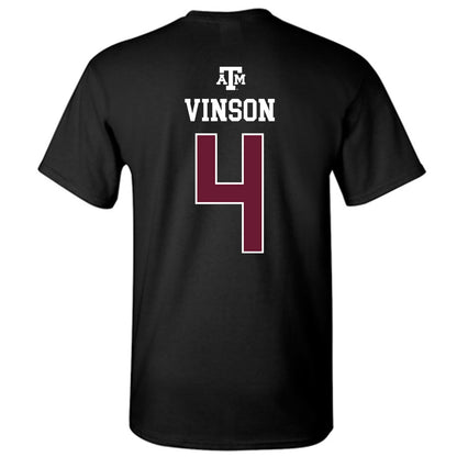Texas A&M - NCAA Men's Basketball : Jamie Vinson - Black Out 2026 T-Shirt-1