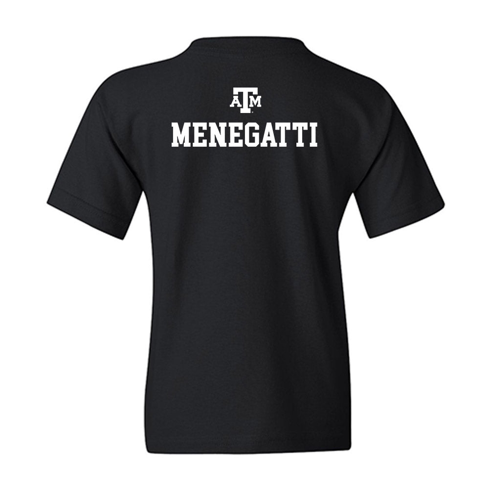 Texas A&M - NCAA Women's Track & Field : Bradie Menegatti - Black Out 2026 Youth T-Shirt-1