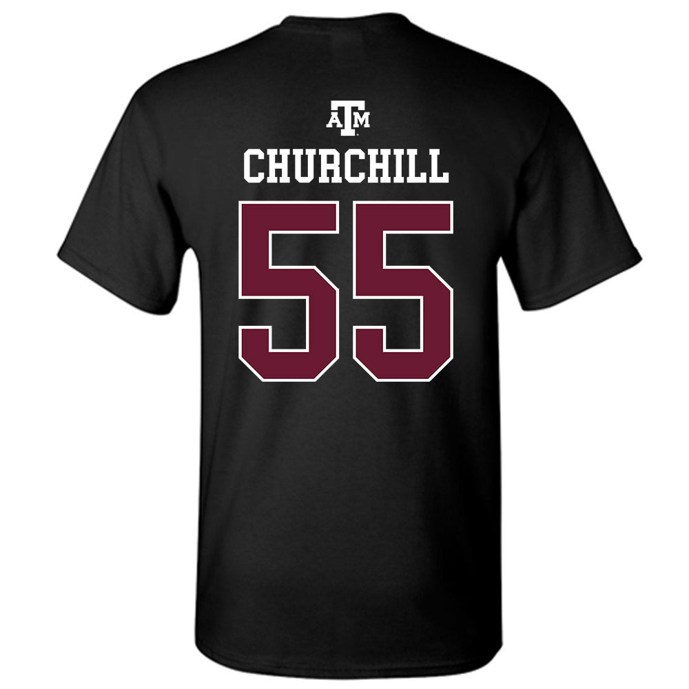 Texas A&M - NCAA Women's Soccer : Ireland Churchill - Black Out 2026 T-Shirt-1