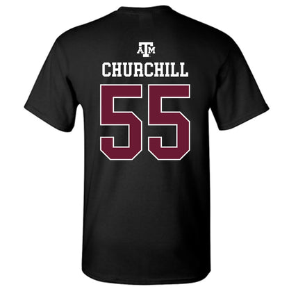 Texas A&M - NCAA Women's Soccer : Ireland Churchill - Black Out 2026 T-Shirt-1